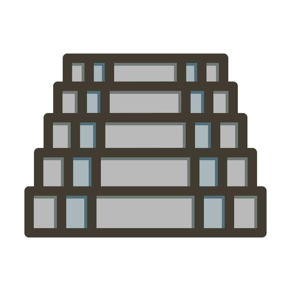 Stairs Vector Thick Line Filled Colors Icon For Personal And Commercial Use.