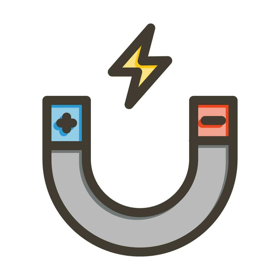 Magnet Vector Thick Line Filled Colors Icon For Personal And Commercial Use.