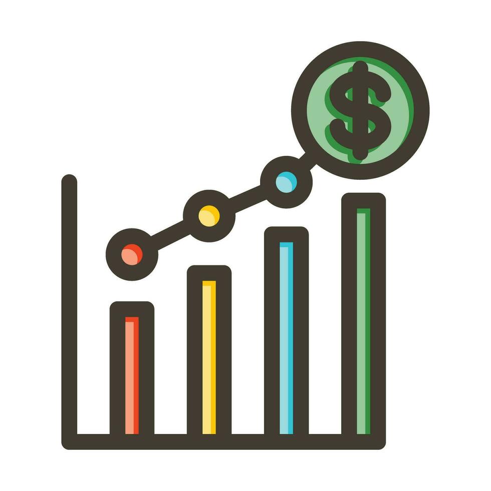 Growth Vector Thick Line Filled Colors Icon For Personal And Commercial Use.