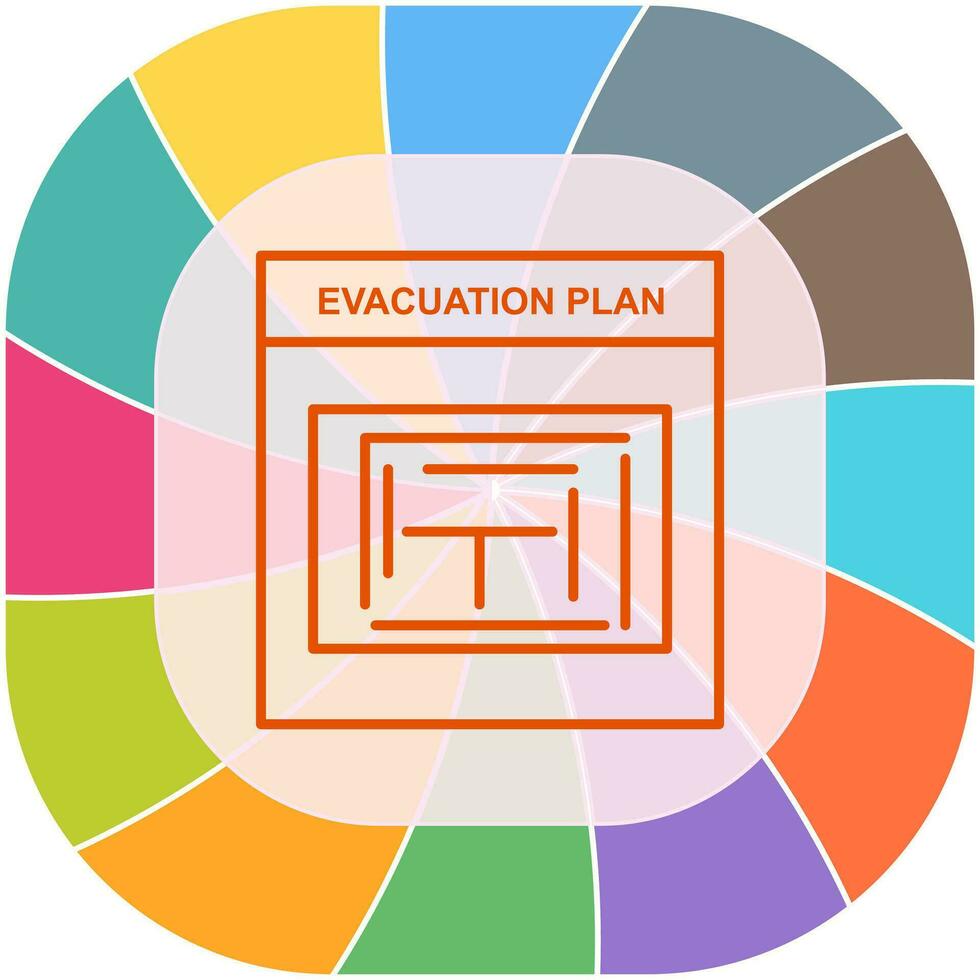 icono de vector de plan de evacuación