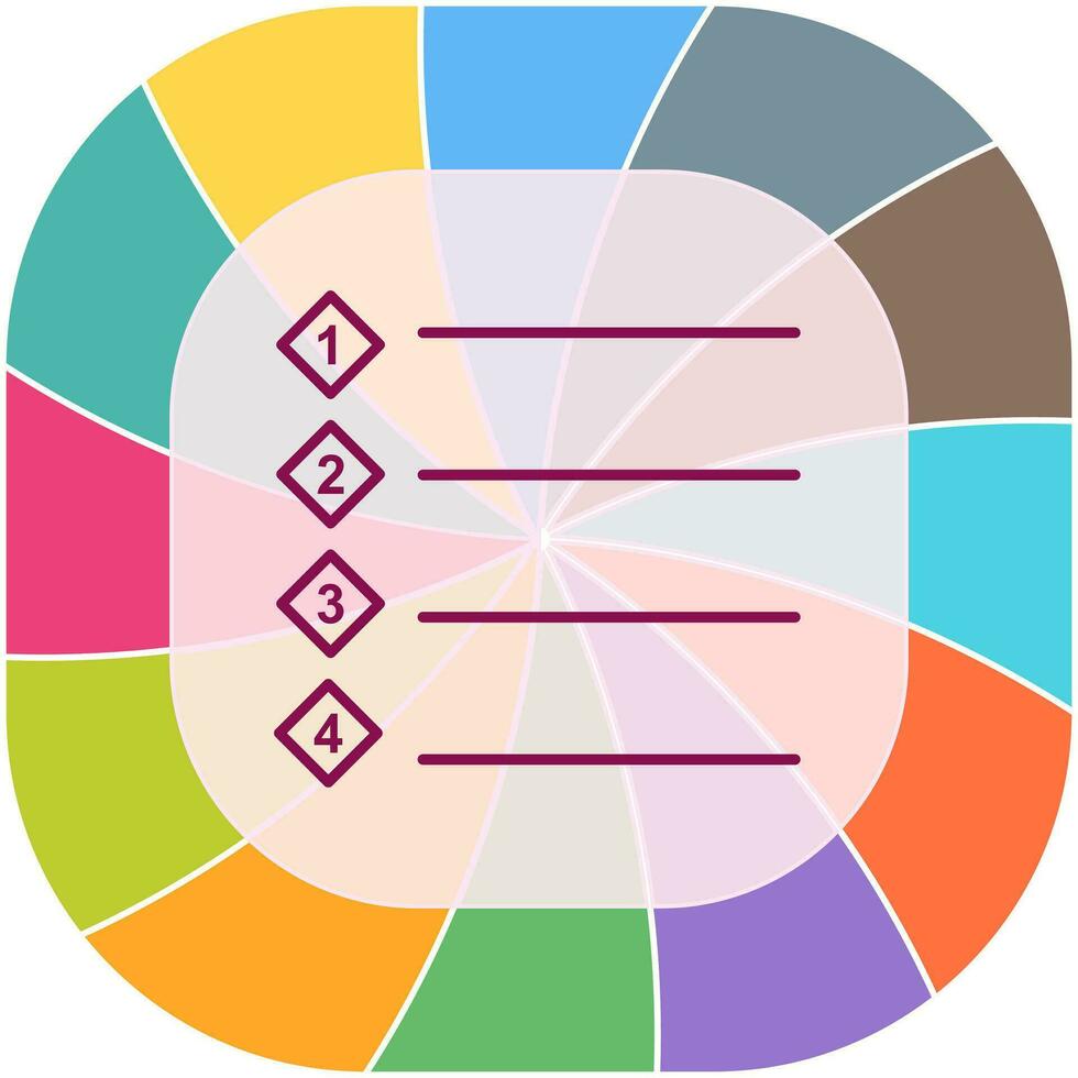 Unique Numbered list Vector Icon