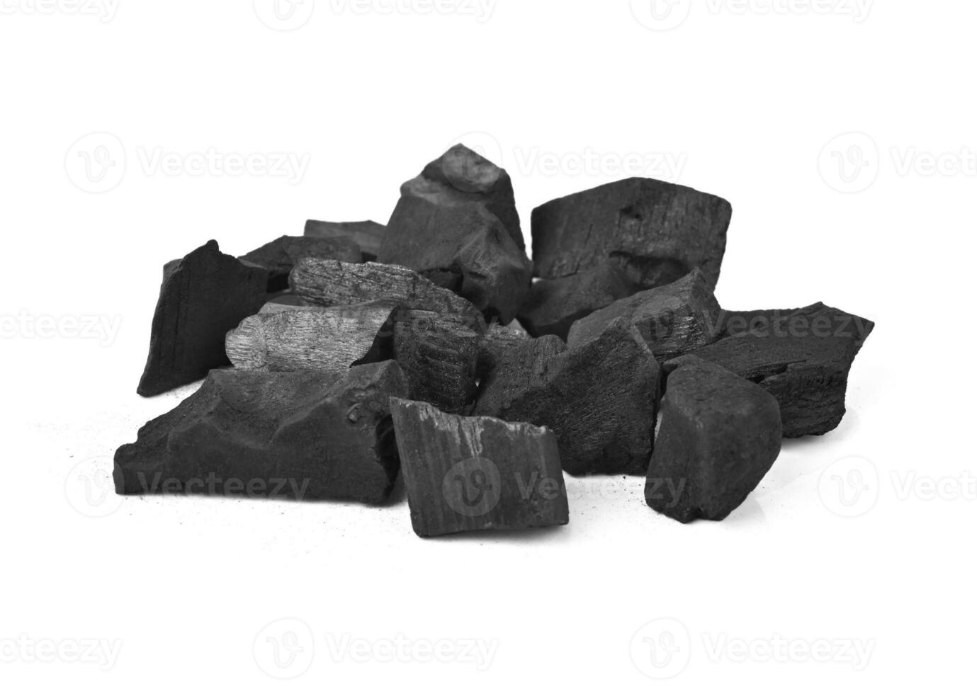 Charcoal isolated on white background. photo