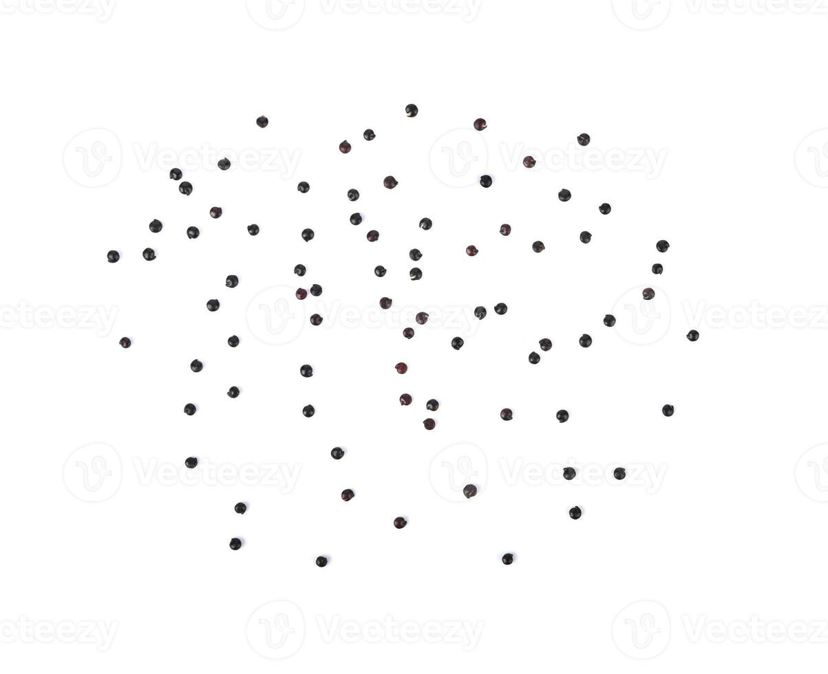 black quinoa isolated on white background. top view photo