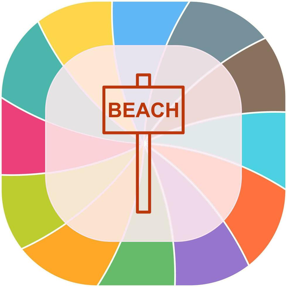 icono de vector de señal de playa