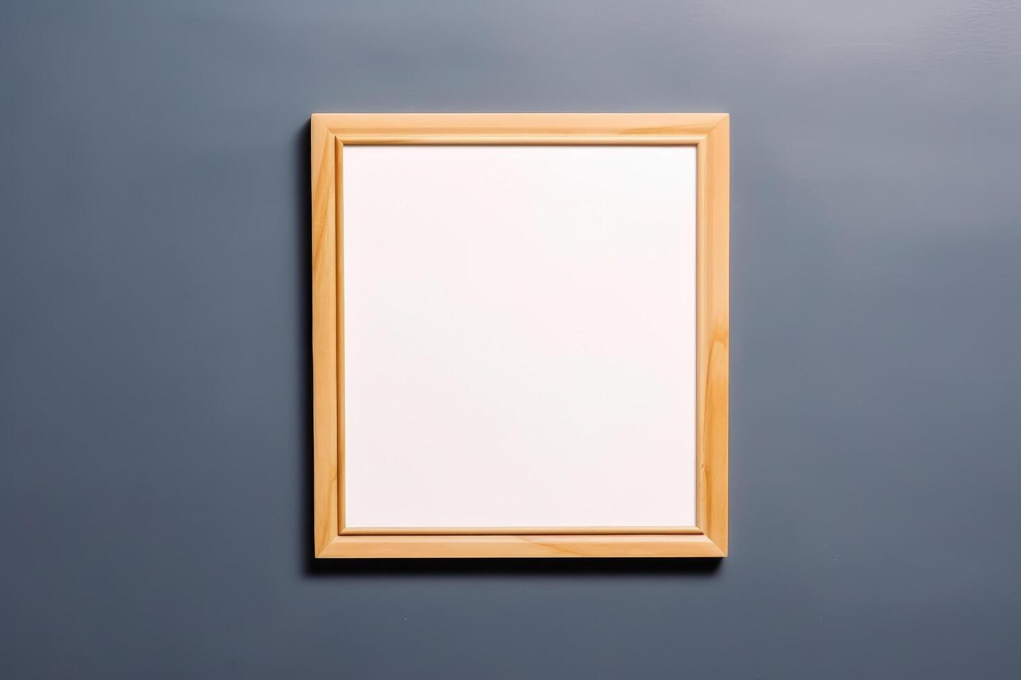 Wooden Frame on a Gray Wall photo
