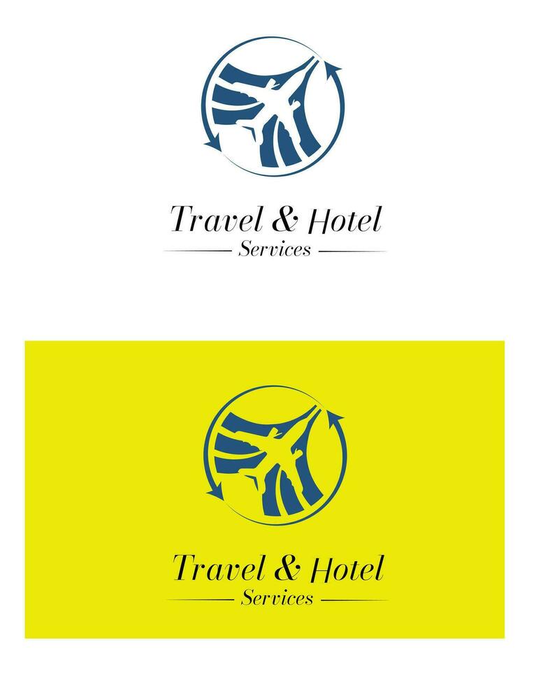viaje y hotel logo vector