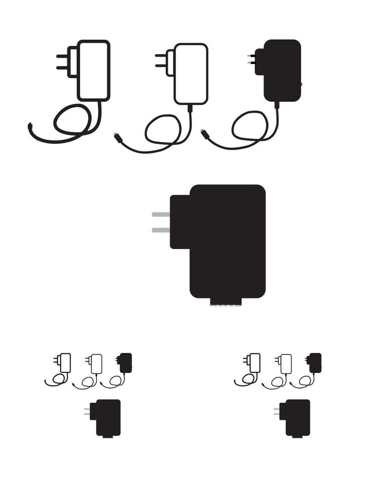 Smartphone charging with cable on light stone table vector