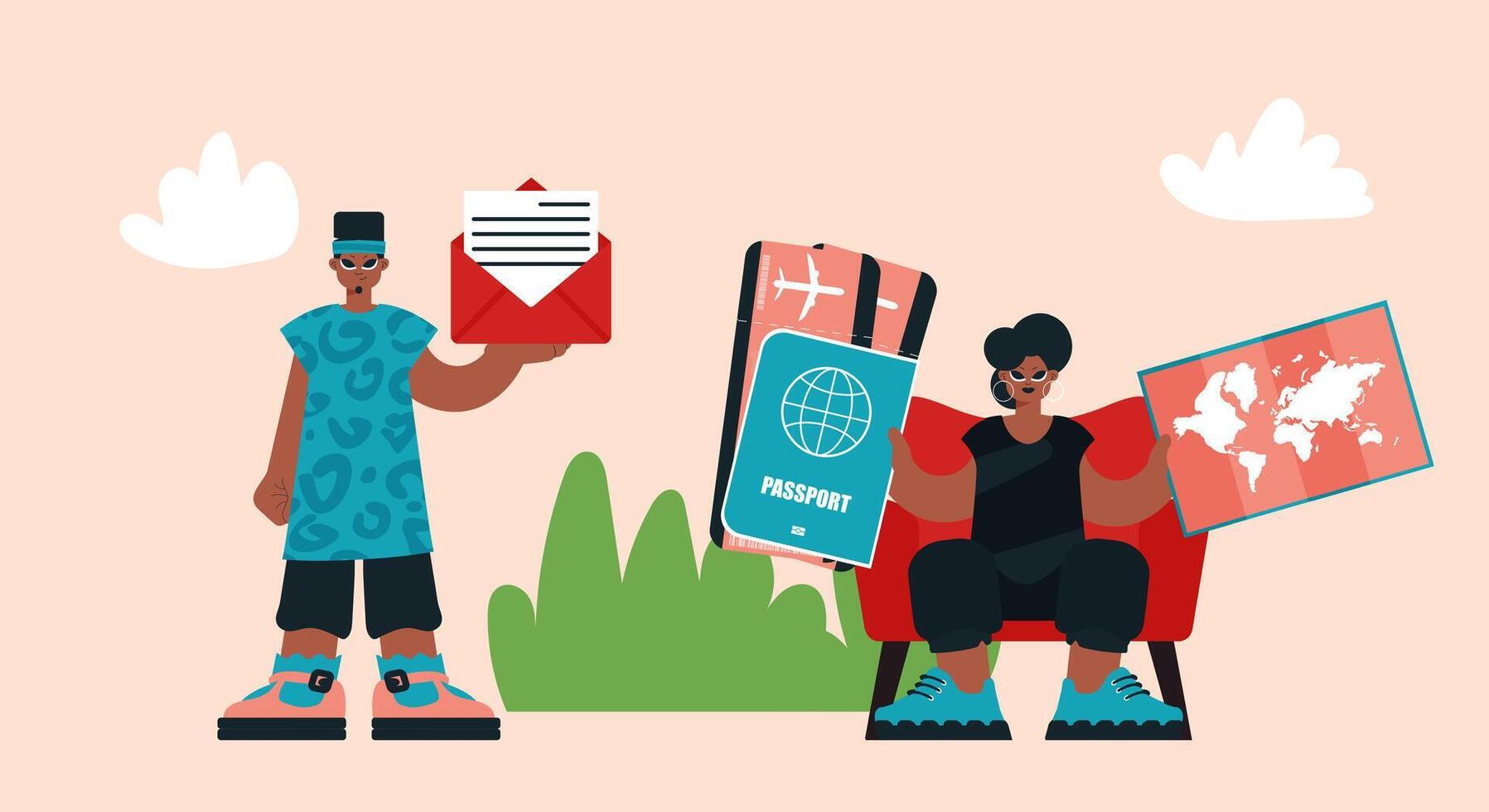Bunch Office, Making Custom-made Travel Bundles, Organizing Encounters with Ticket Certification, Visits, and Energized Report assistance for Central Experiences Abroad. vector