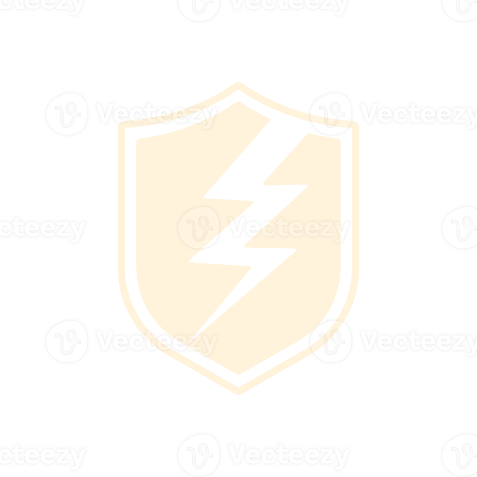 shield badge and lightning icon png