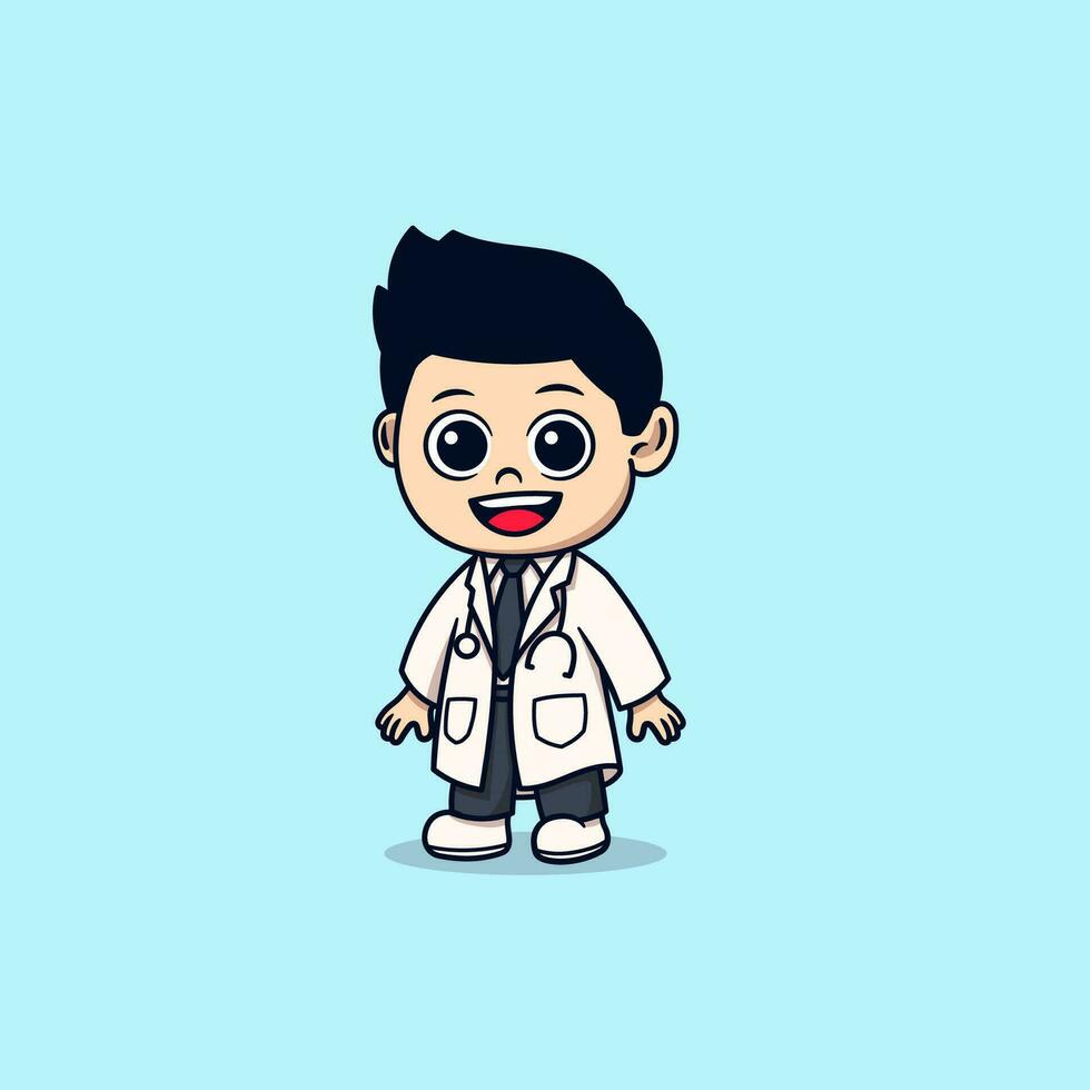 cute male doctor with stethoscope vector
