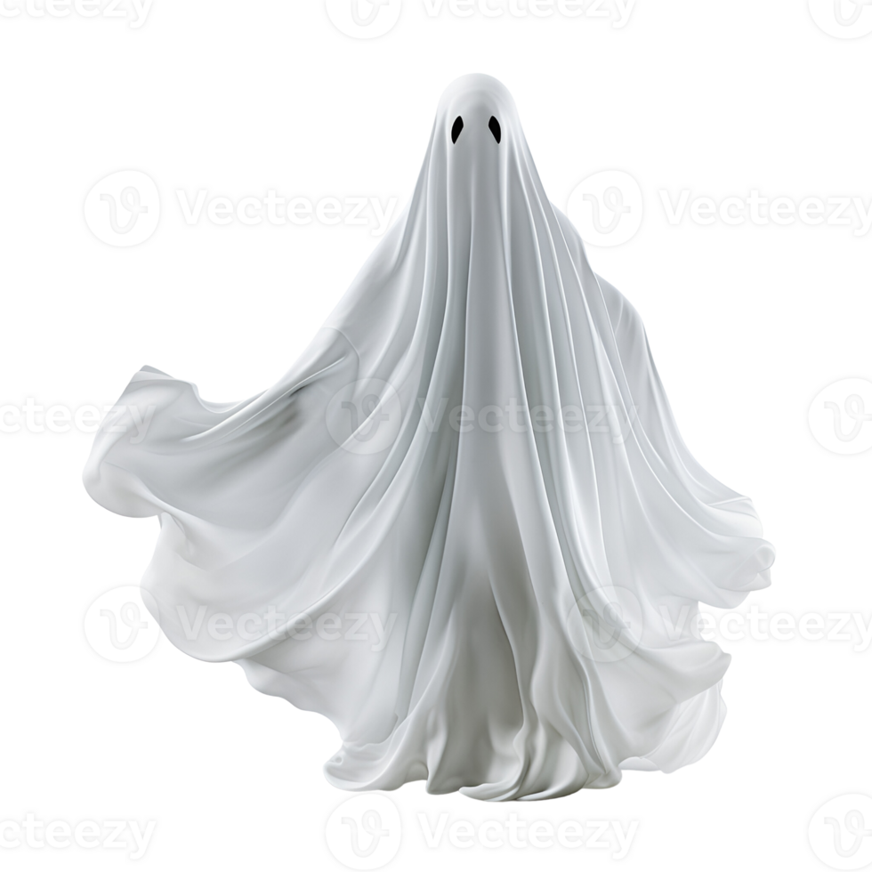 Halloween White Ghost No Background Image Applicable to any context Perfect for print on demand Merchandise AI Generative png