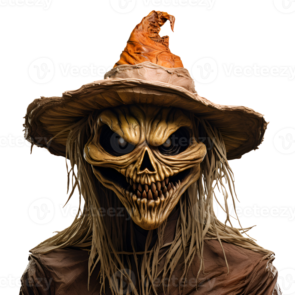 Halloween Style Straw Man Scarecrows No Background Applicable to any Context Perfect for Print on Demand Merchandise AI Generative png