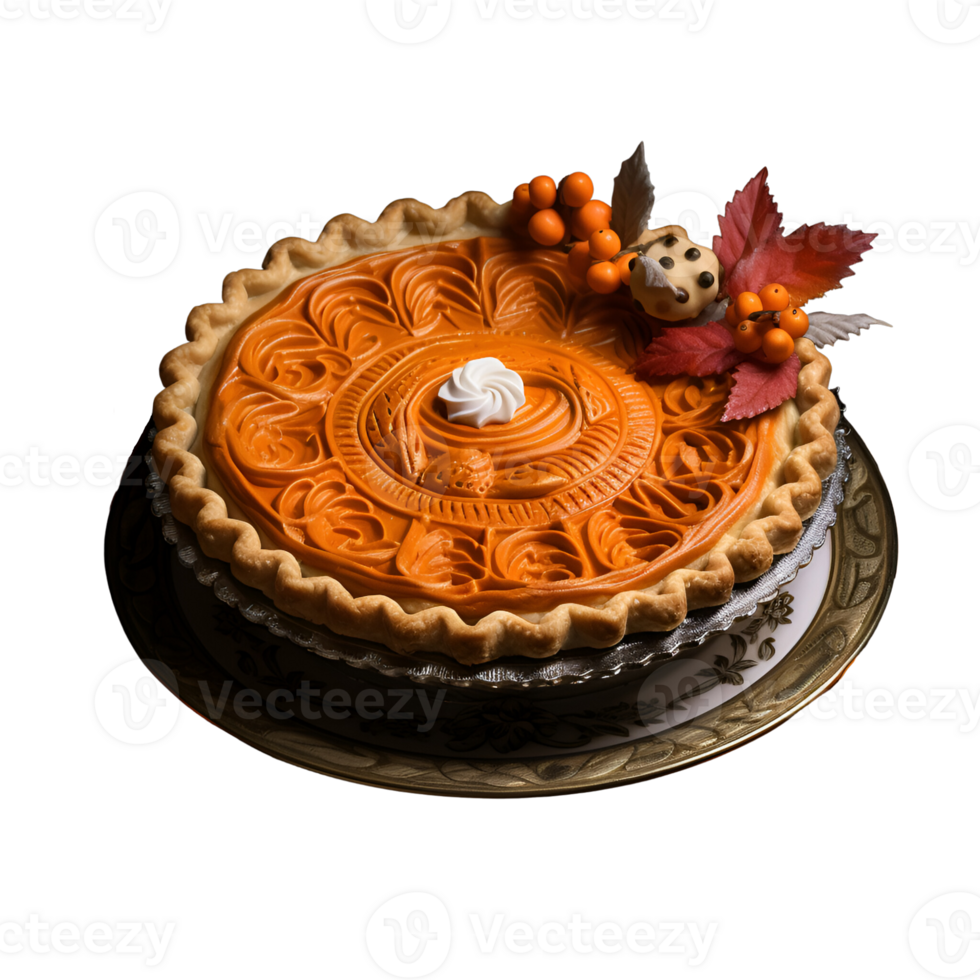 Pumpkin Pie Pumpkin Cake Pumpkin Dessert Halloween Pumpkin Pie Dessert Cake Cheese Cake No Background Applicable to any Context Perfect for Print on Demand Merchandise Ai Generated ai generative png