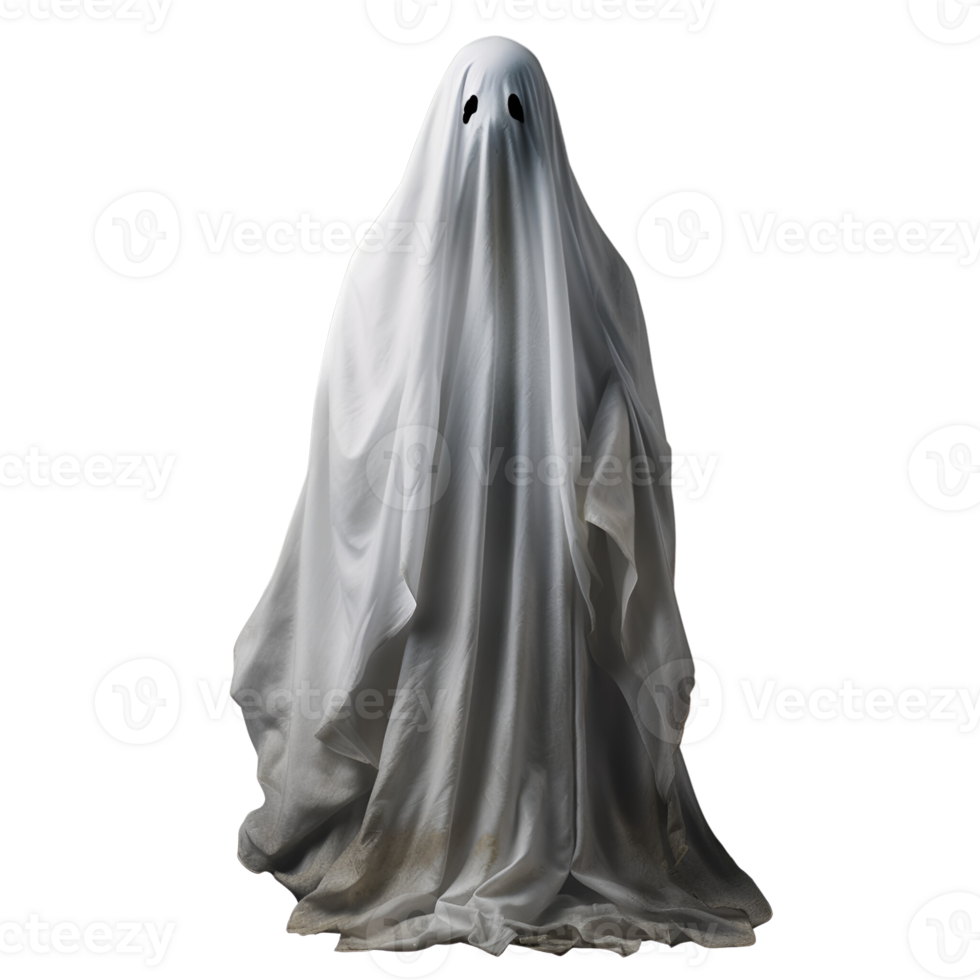 Halloween White Ghost No Background Image Applicable to any context Perfect for print on demand Merchandise AI Generative png