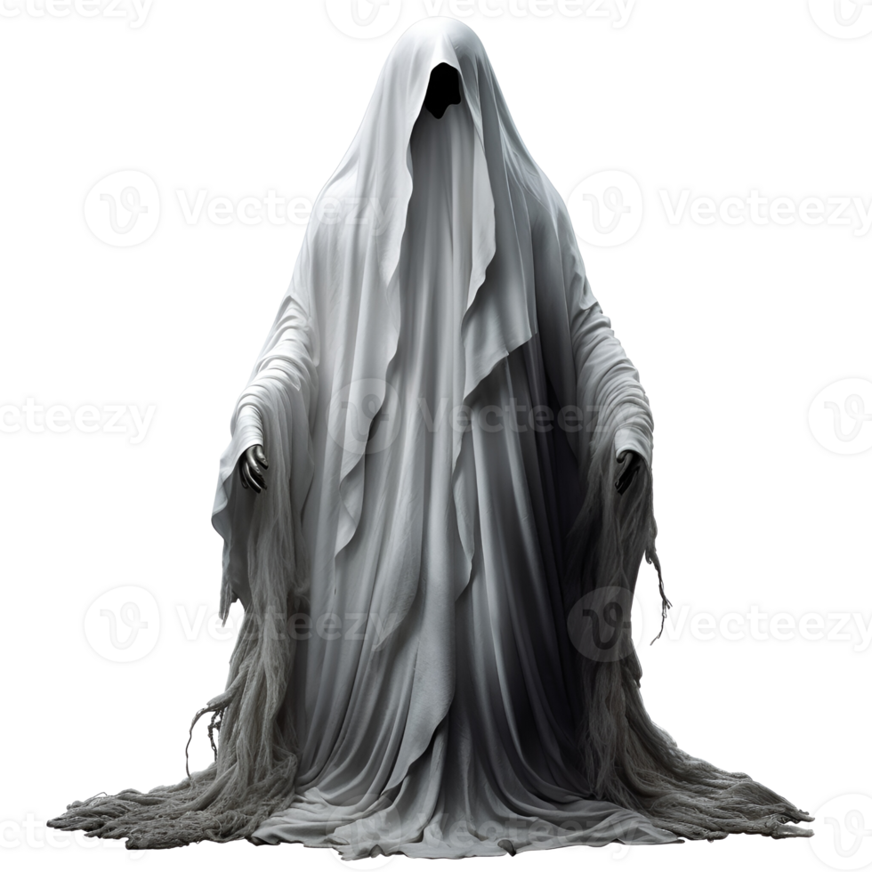 Halloween White Ghost No Background Image Applicable to any context Perfect for print on demand Merchandise AI Generative png