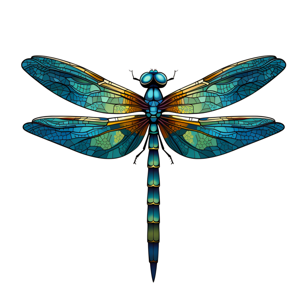 AI Generated Cartoon Style Artistic Dragon Fly No Background Perfect for Print on Demand Merchandise AI Generative png