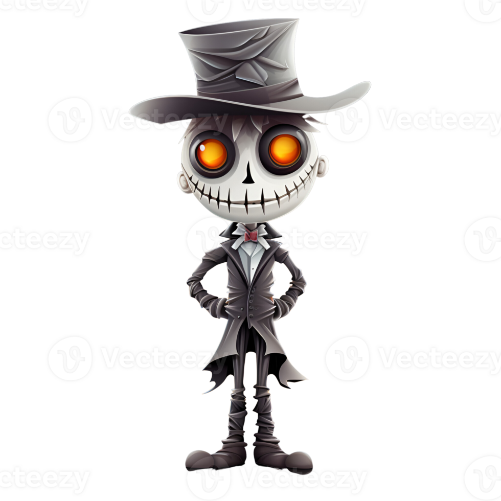 Cartoon Style Halloween Characters No Background Applicable to Any Context Perfect for Print on Demand Merchandise AI Generativve png