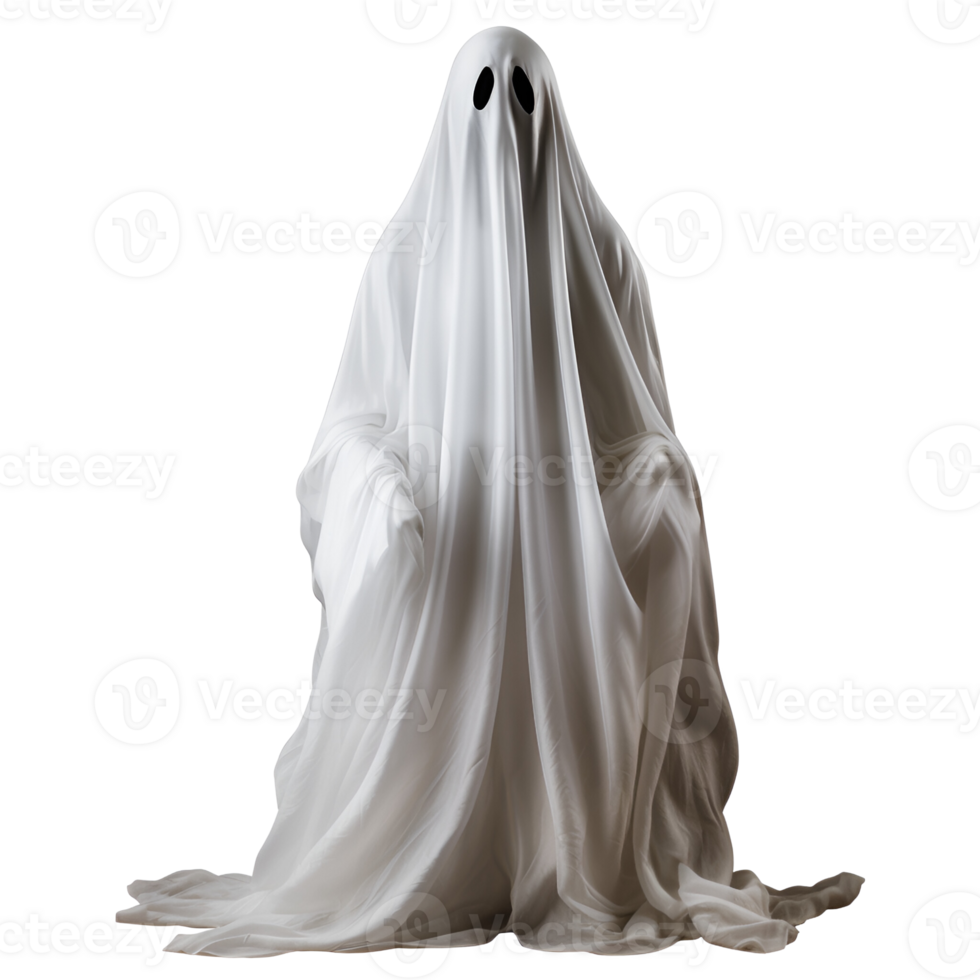 Halloween White Ghost No Background Image Applicable to any context Perfect for print on demand Merchandise AI Generative png