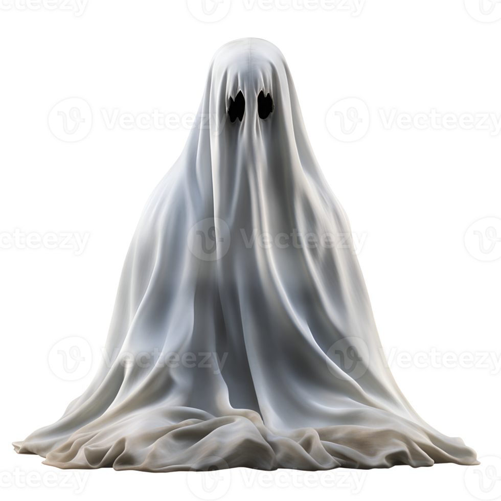 Halloween White Ghost No Background Image Applicable to any context Perfect for print on demand Merchandise AI Generative png