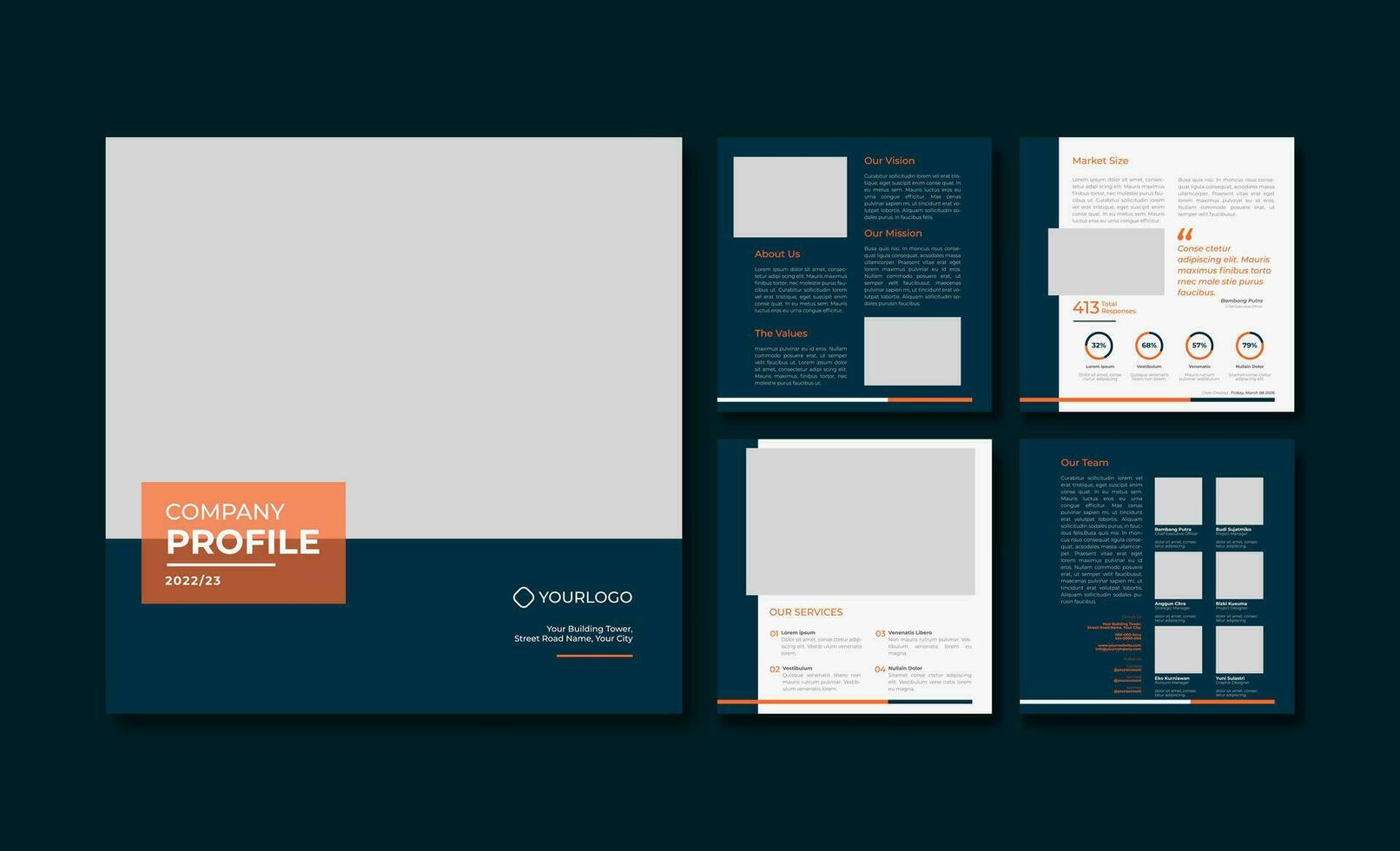 Real estate company profile social media post template vector