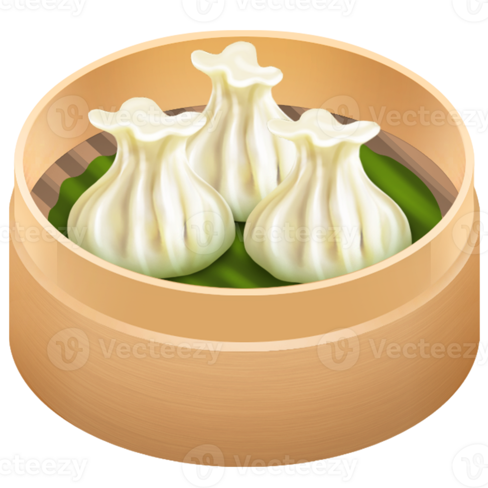 AI Generated Dim Sum dumplings icon oil paint style, digital paint png