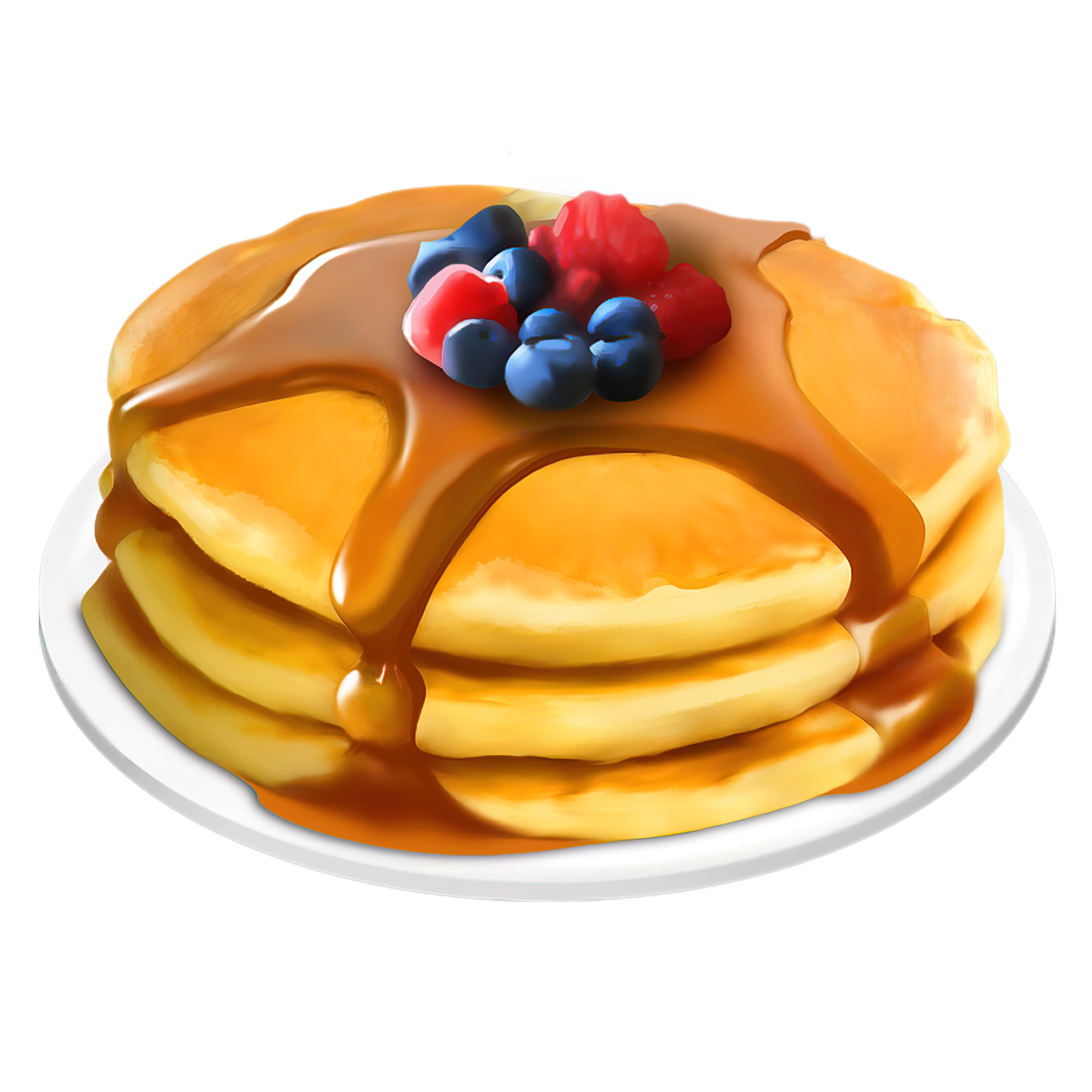AI Generated Pancakes with caramel oil paint style, digital paint 29250281 PNG