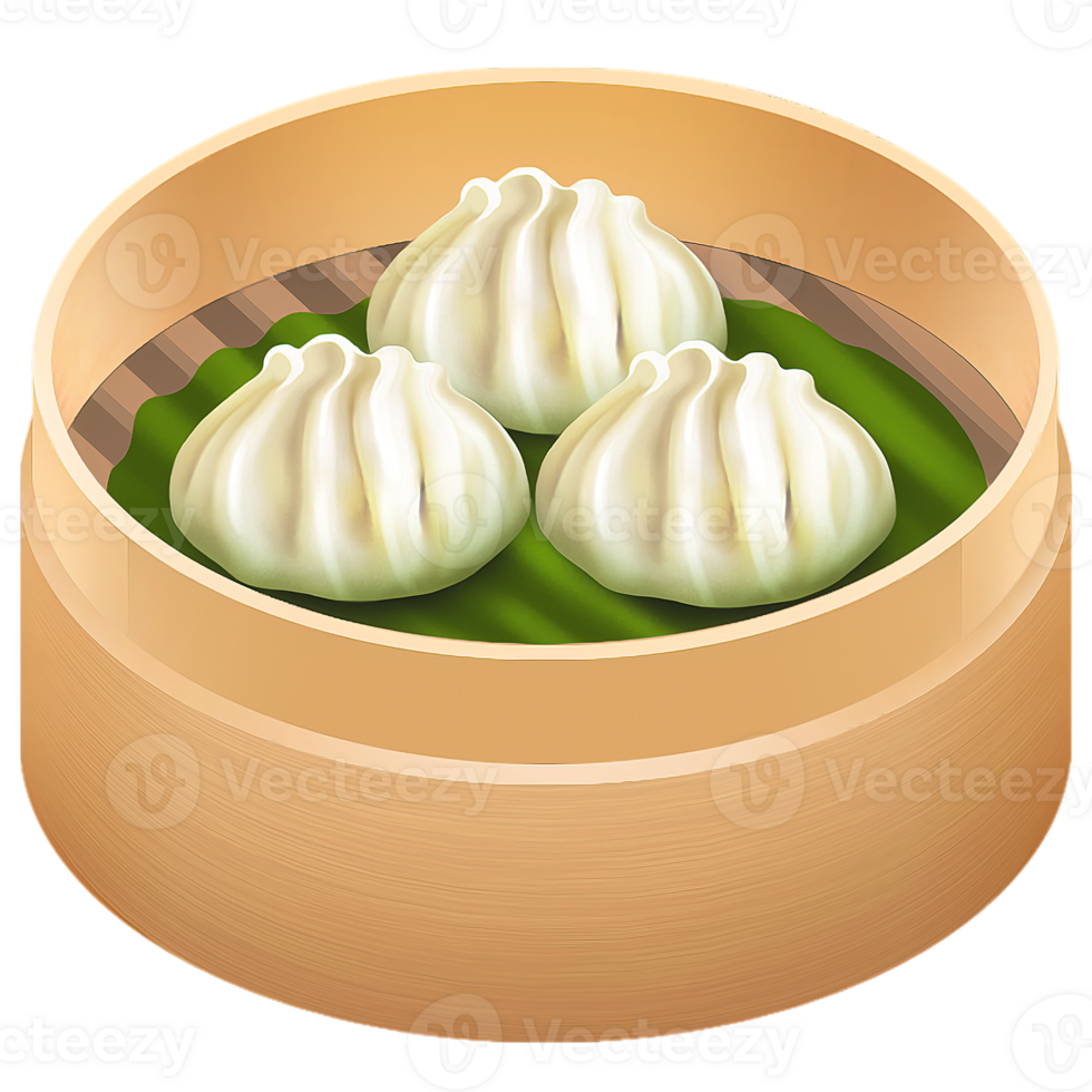 AI Generated Dim sum gyoza dumplings oil paint food icon, digital paint png