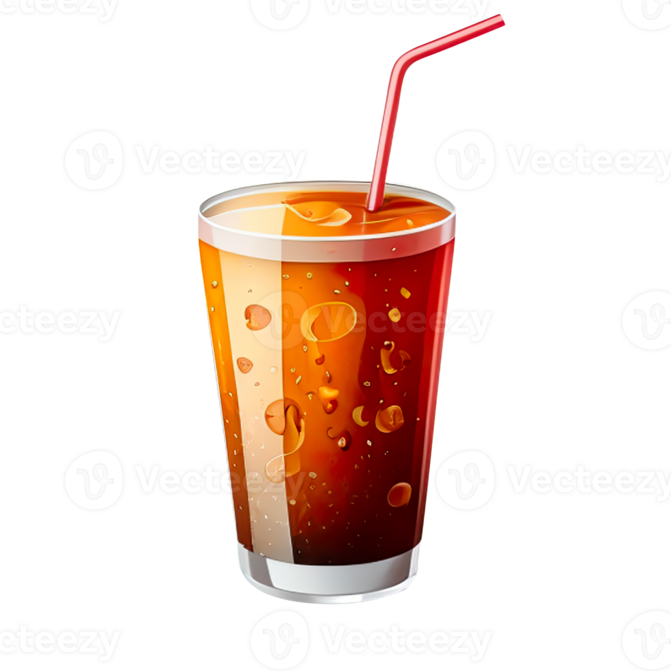 AI Generated Coca Cola glass icon oil paint style, digital paint png