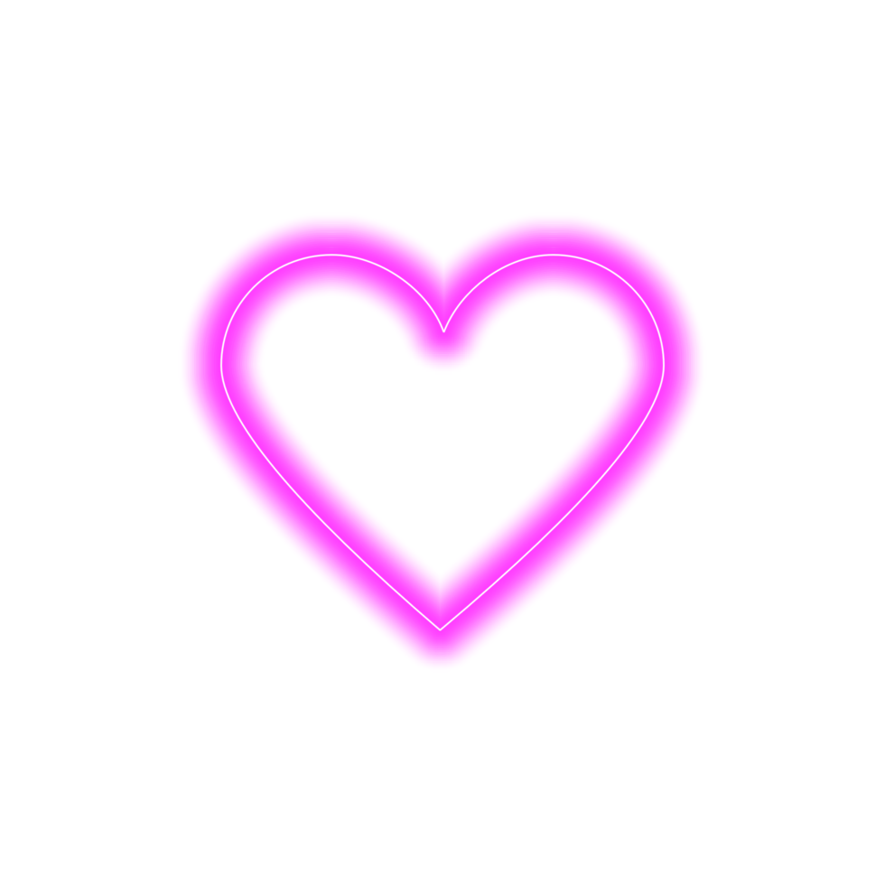 Pink Neon Heart Transparent Background Clipart png