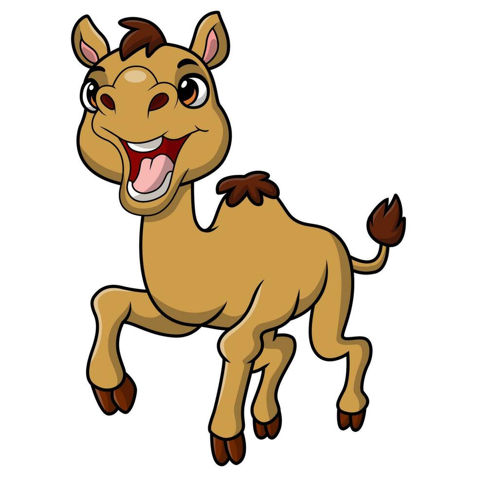 Cute camel cartoon on white background vector