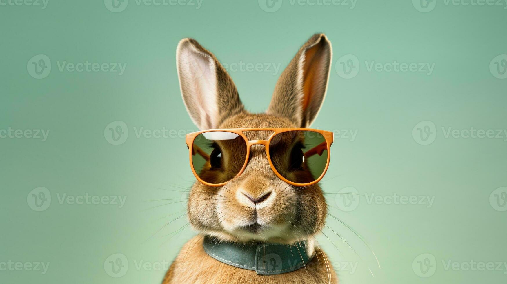 Generative AI, Cool Bunny Vibes A Rabbit Sporting Sunglasses photo