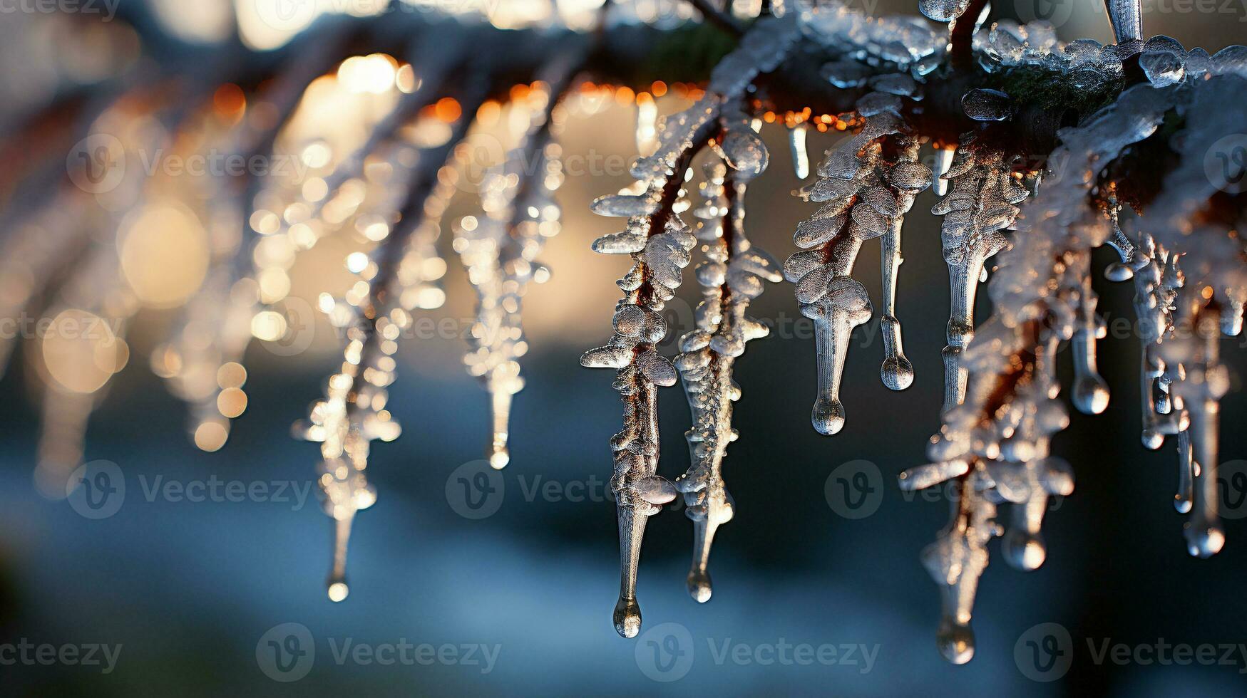 Icicles Nature's Frozen Masterpieces, AI Generative photo