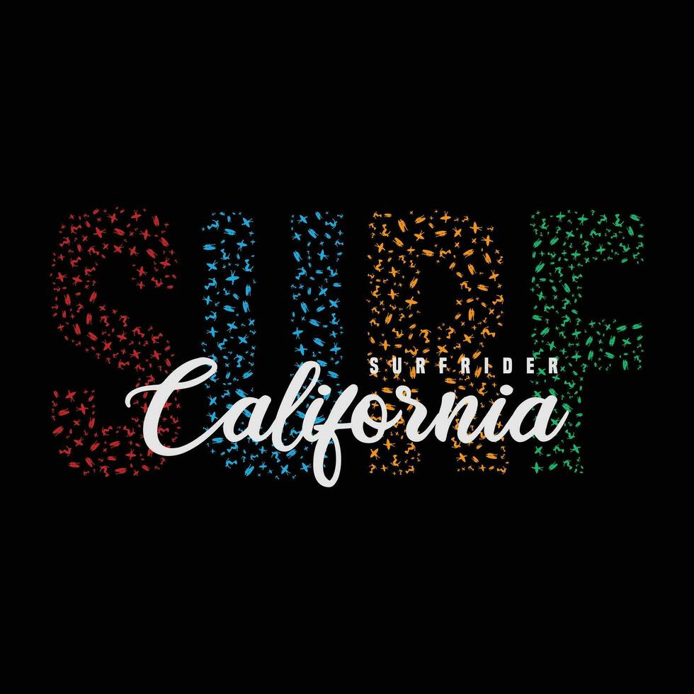 tipografía de ilustración de surf de california. perfecto para el diseño de camisetas vector