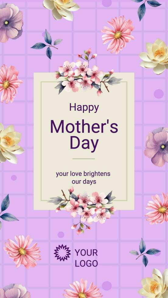 Floral Mothers Day Greeting Instagram Story template