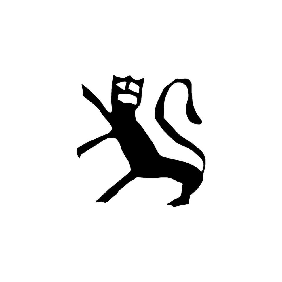 Naive Illustration of the Lion, Ugly but Artistic, can use for Logo Type, Art Illustration, Website or Graphic Design Element. Vector Illustration
