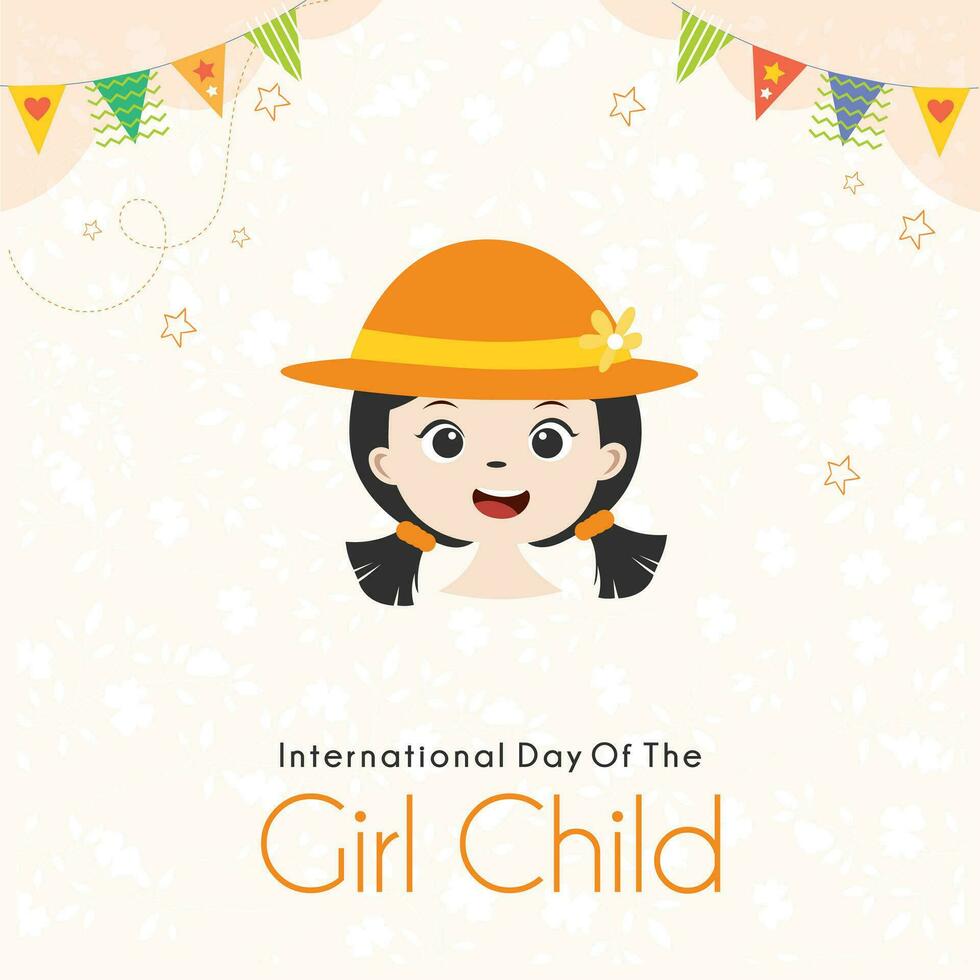 International Day of the Girl Child. October 11. Template for background, banner, poster with text inscription. vector