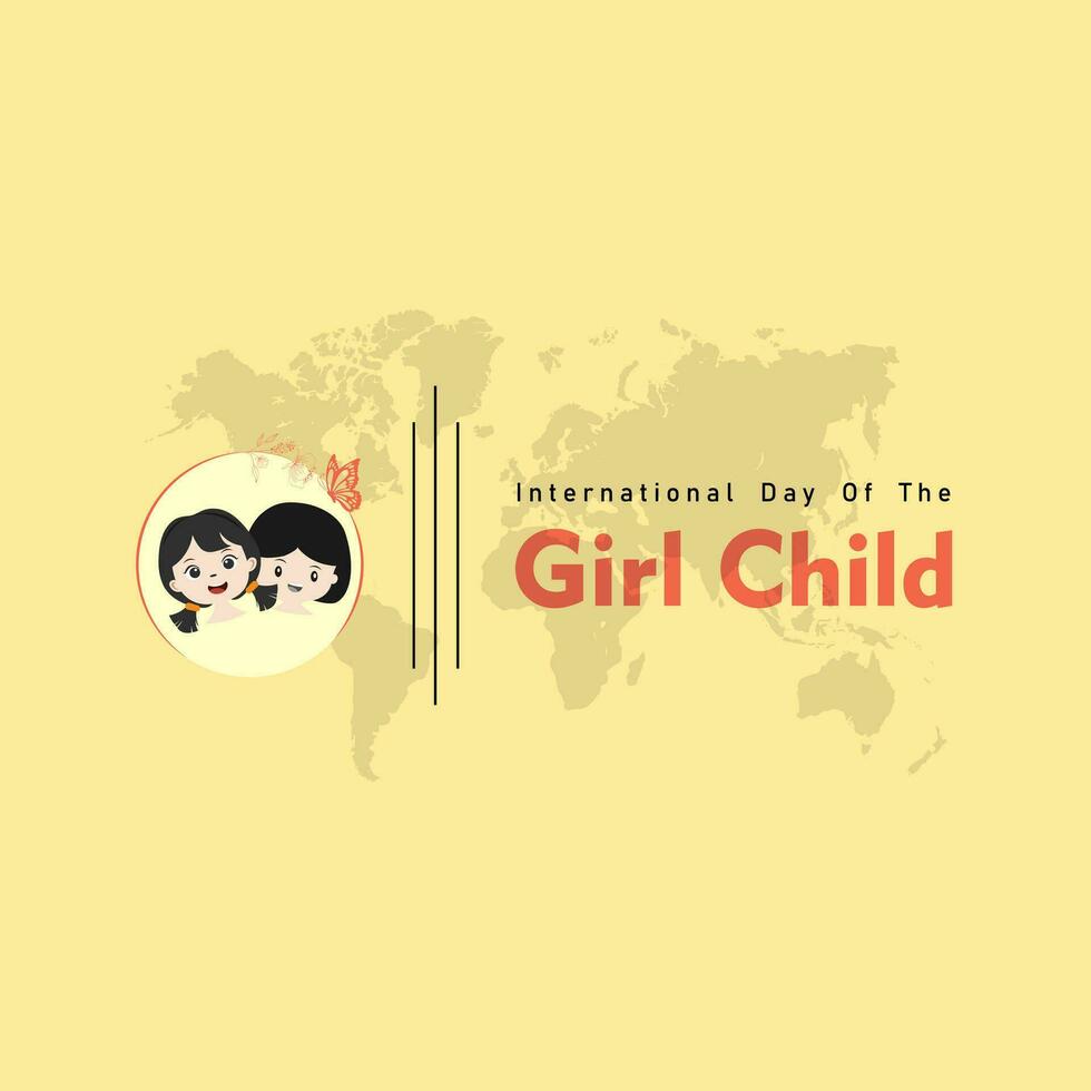 International Day of the Girl Child. October 11. Template for background, banner, poster with text inscription. vector