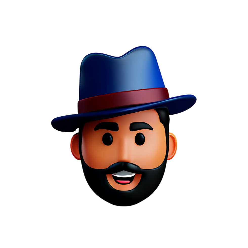 detective face 3d rendering icon illustration png