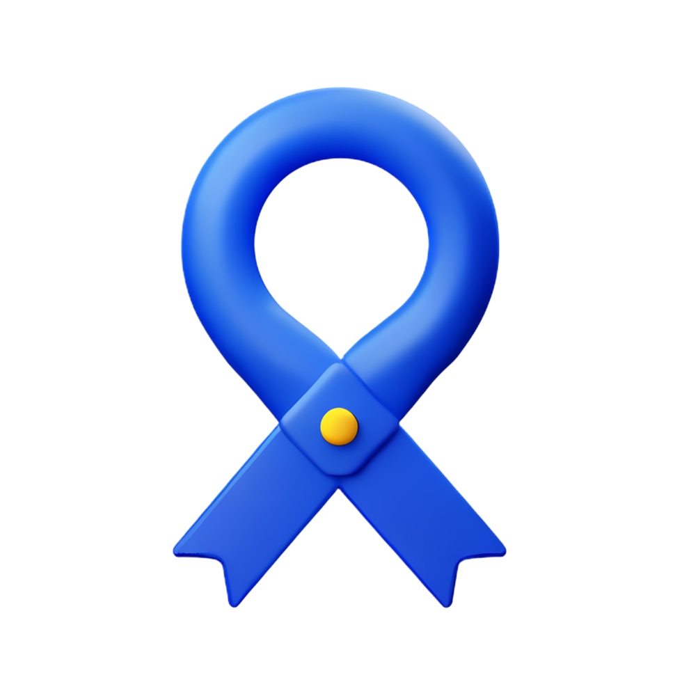 blue ribbon 3d rendering icon illustration png