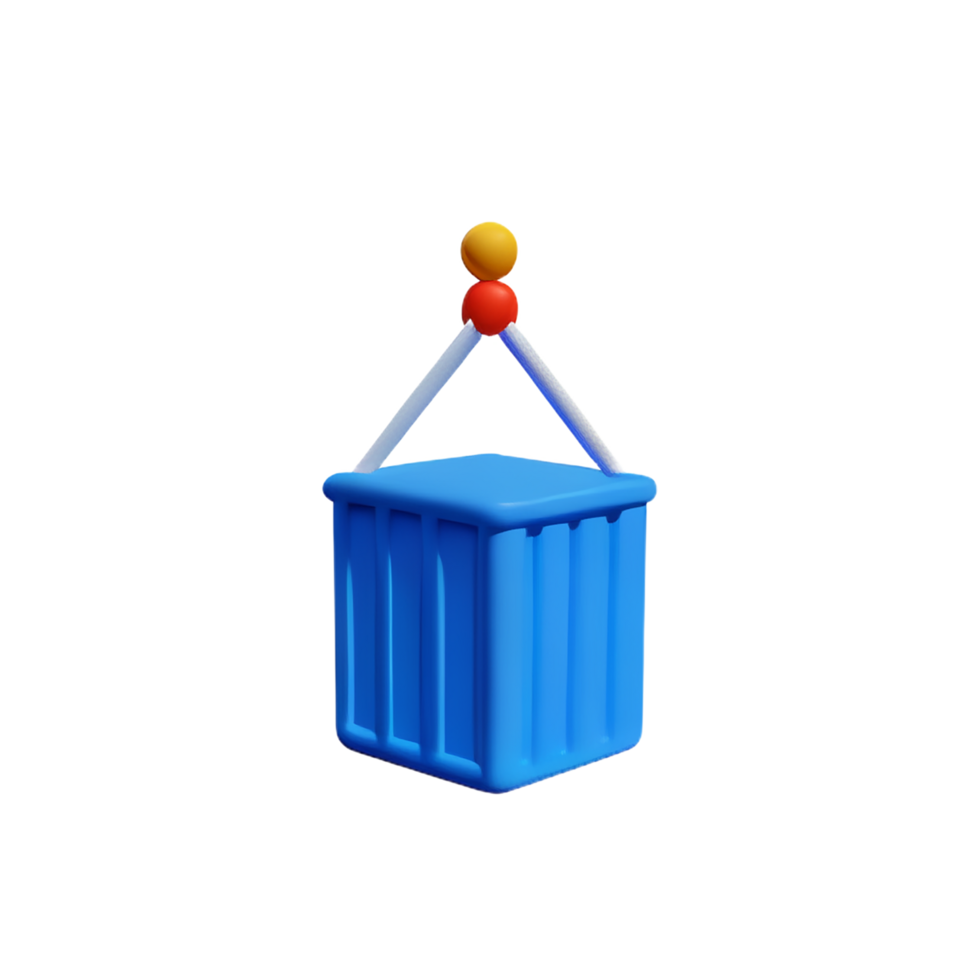 container 3d rendering icon illustration png