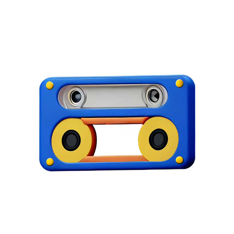 cassette tape 3d rendering icon illustration png