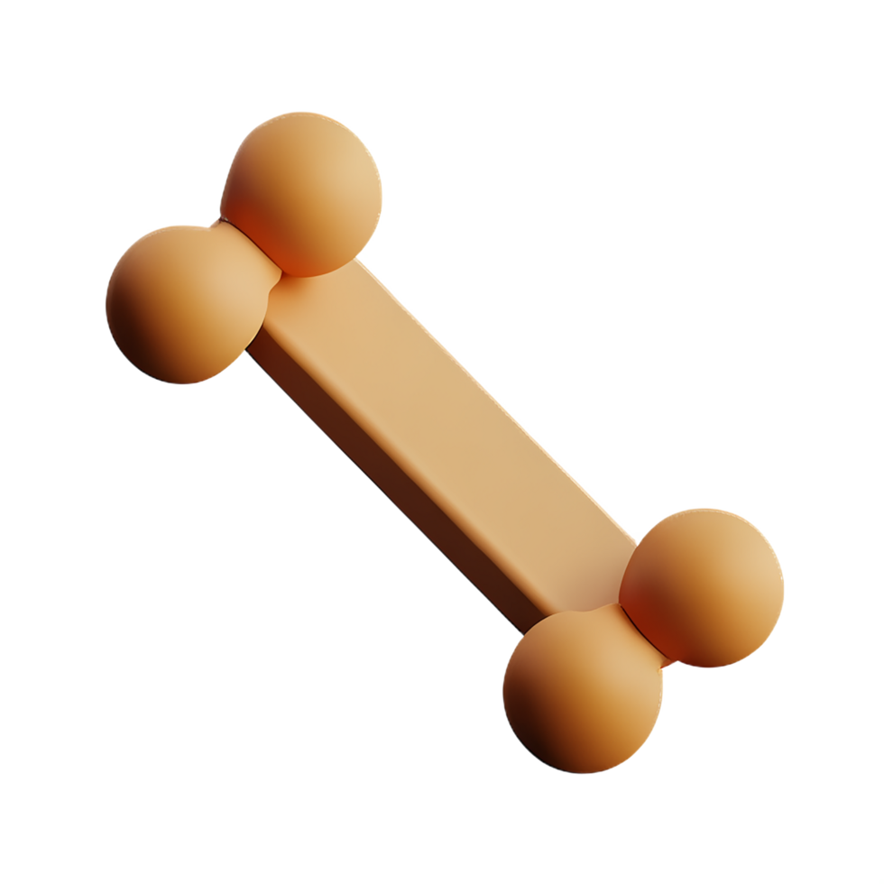 dog bone 3d rendering icon illustration png