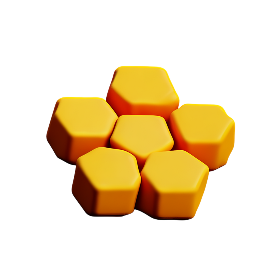 honeycomb 3d rendering icon illustration png