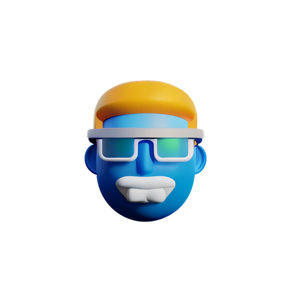 scientist face 3d rendering icon illustration png