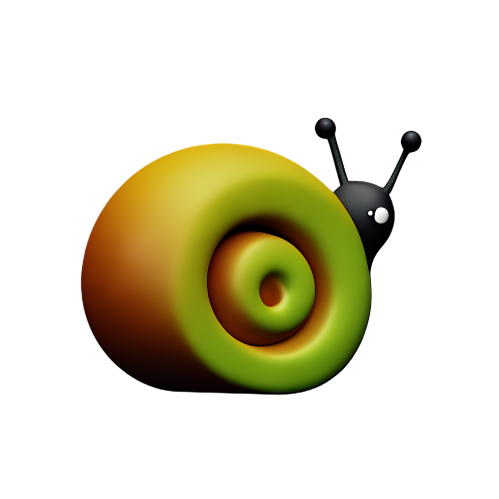 snail 3d rendering icon illustration png