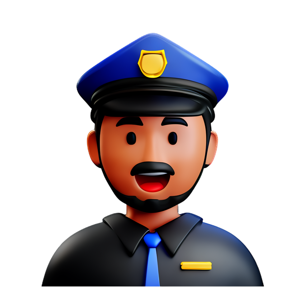 detective face 3d rendering icon illustration png