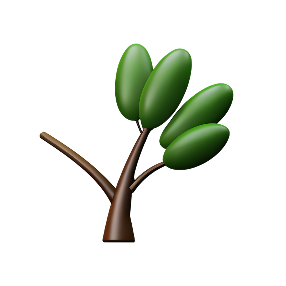 olive branch 3d rendering icon illustration png