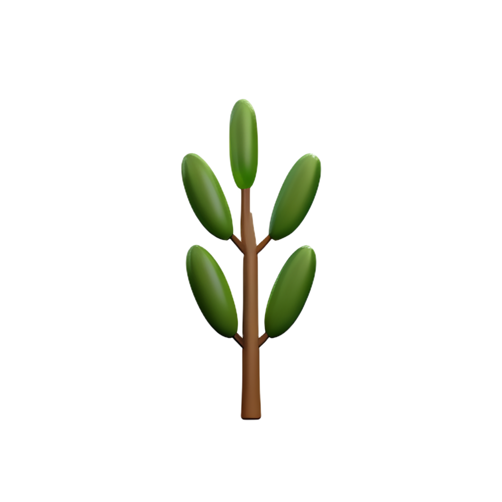 olive branch 3d rendering icon illustration png