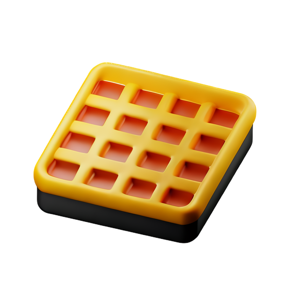 waffle 3d Renderização ícone ilustração png