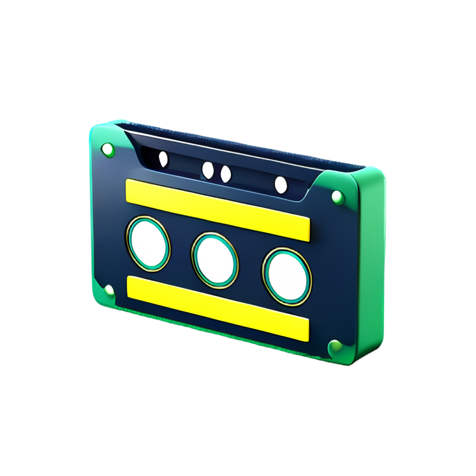 cassette tape 3d rendering icon illustration png